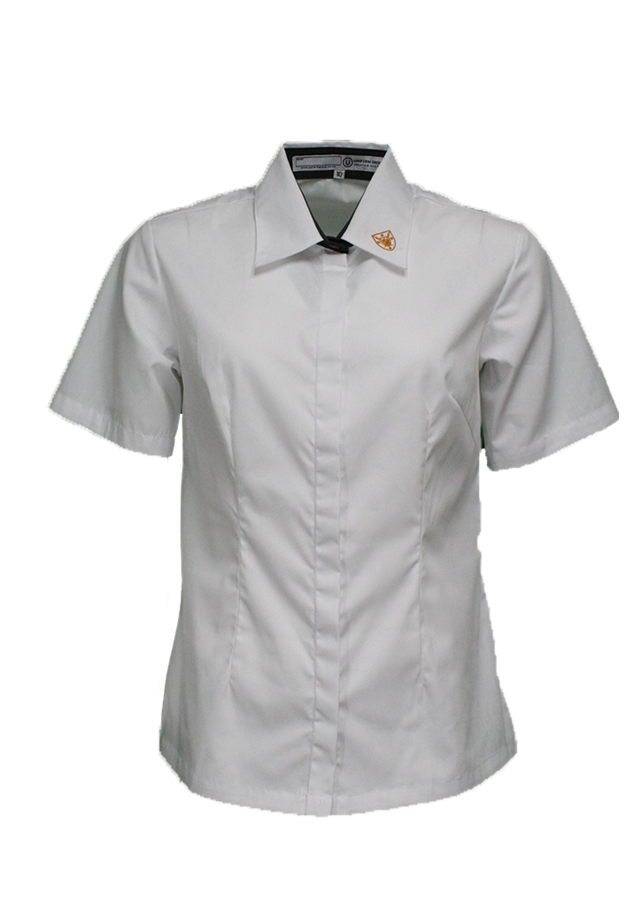 Paeroa College Senior SS Blouse White/Charcoal